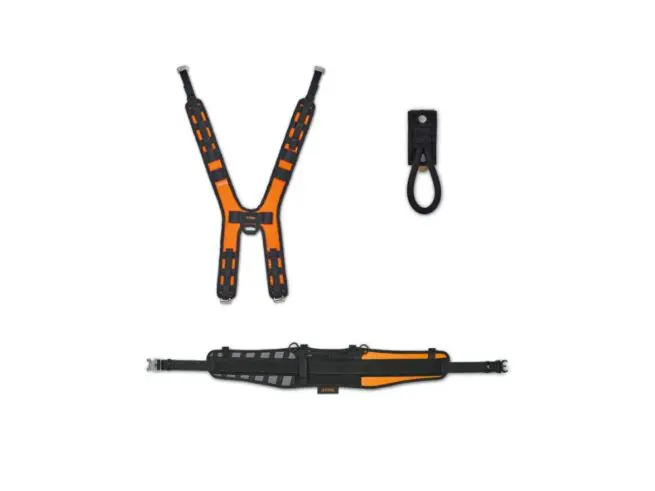 stihl advance x-flex batteribæltesæt med hoftebælte, kabelholder og skulderrem