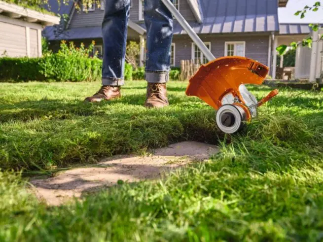 mand trimmer plænekanter i have med stihl batteritrimmer fsa 50