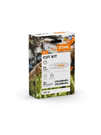 STIHL Cut Kit No. 1 er beregnet til STIHL GTA 26 og består af 2 stk kæder samt 1 stk sværd.