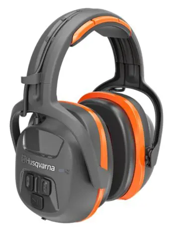 Husqvarna høreværn med bøjle og bluetooth teknologi. I høreværnet er der også indbygget mikrofon til håndfri samtale uden at skulle tage høreværnet af først